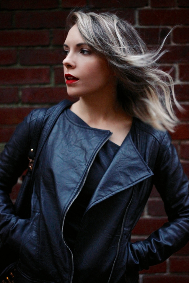 windblown hair and leather jacket via leather on leather | covetous creatures